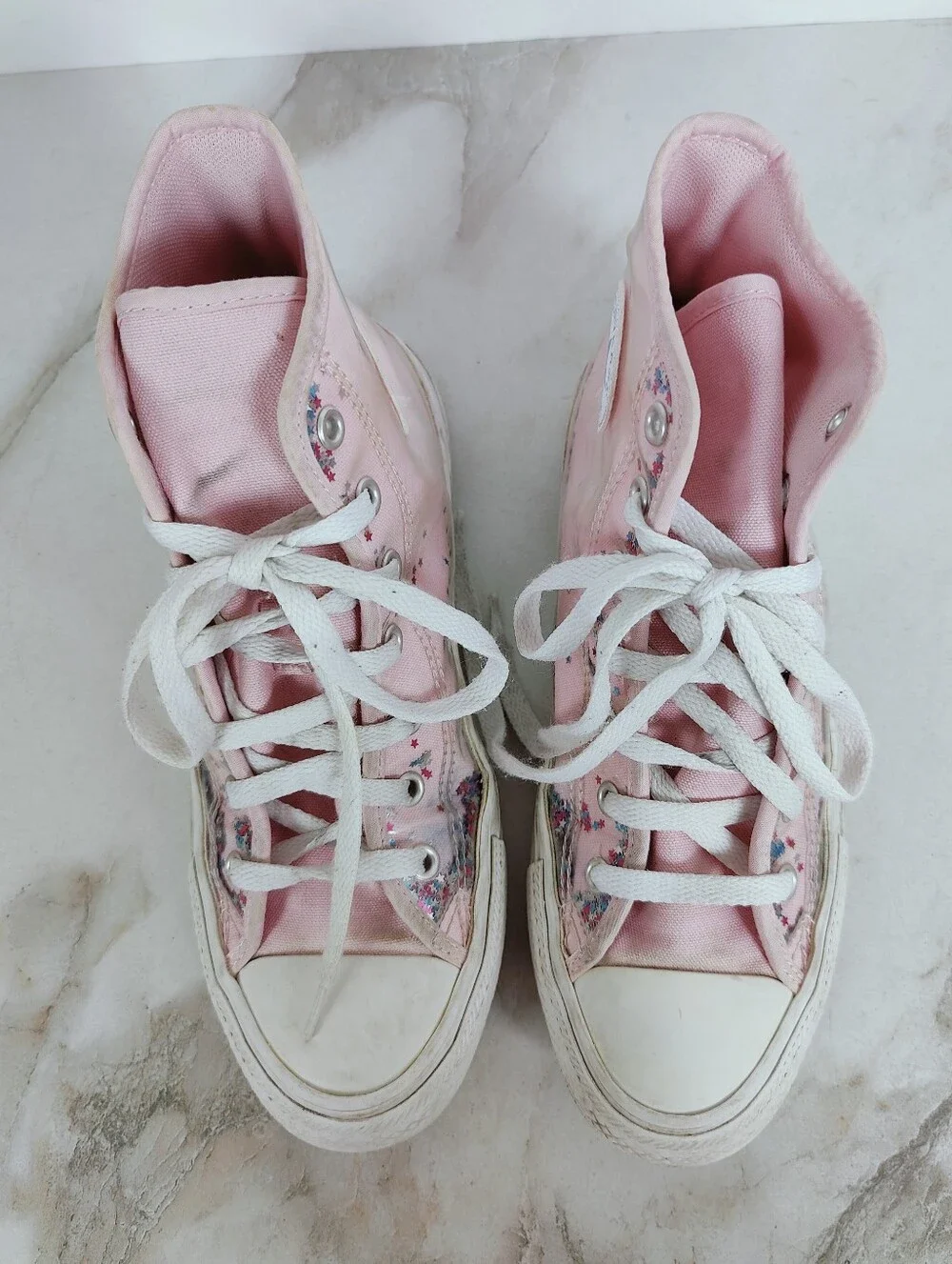 Converse Girls' Chuck Taylor All Star Confetti High Top Sneakers, Pink, Sz 5